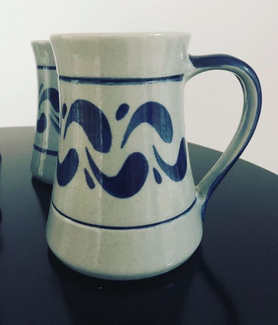 Hessische Kaffeepötte und Teepötte - grau blau