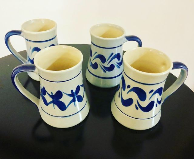Hessische Kaffeepötte und Teepötte - grau blau
