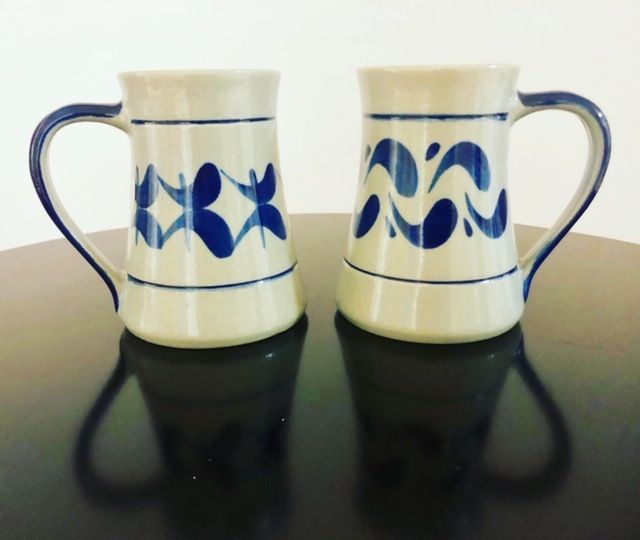 Hessische Kaffeepötte und Teepötte - grau blau