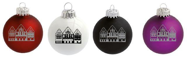 Christbaumkugeln Weihnachtsbaum Dekoration "Römer" (weiß glänzend)