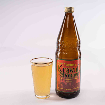 Apfelweinglas Goldrand Geripptes 0,5l