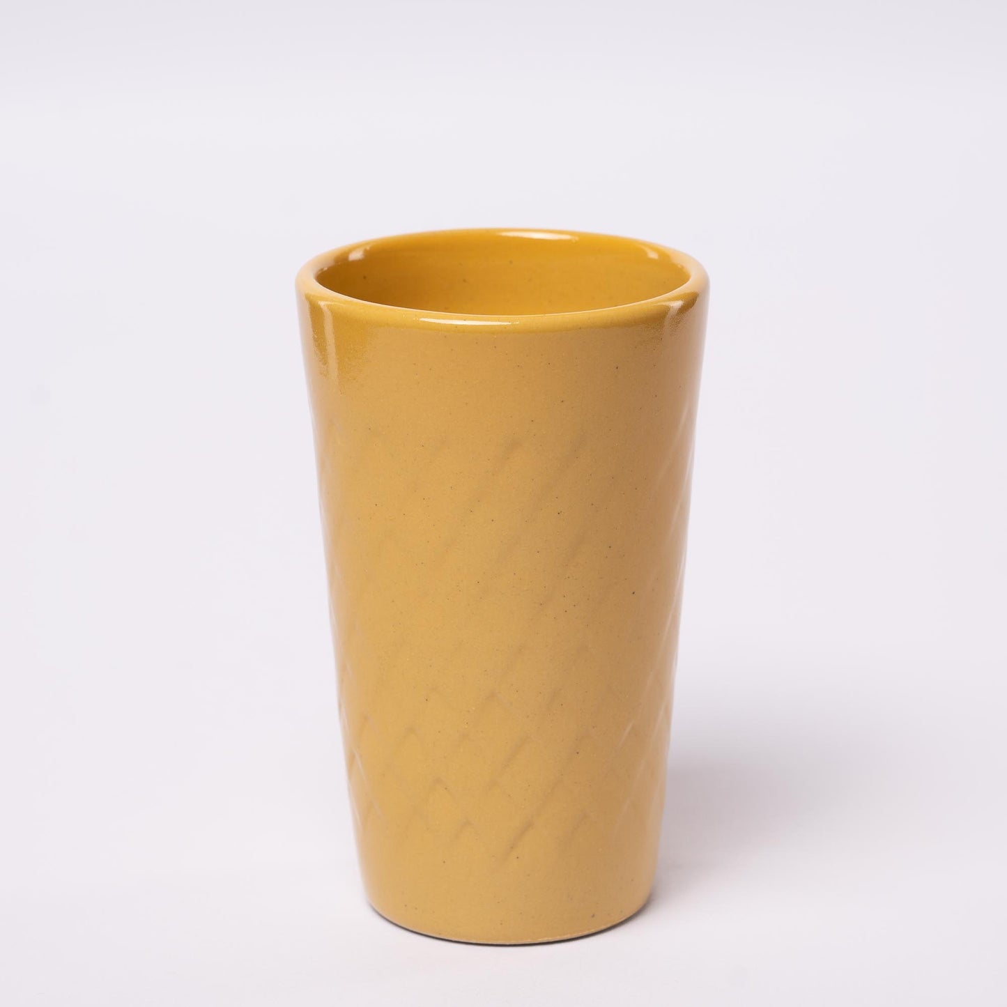 Gerippter Apfelweinbecher - gelb, 0,3l