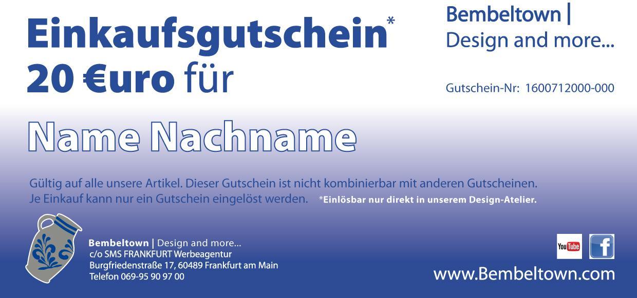20 Euro Bembeltown Wertgutschein