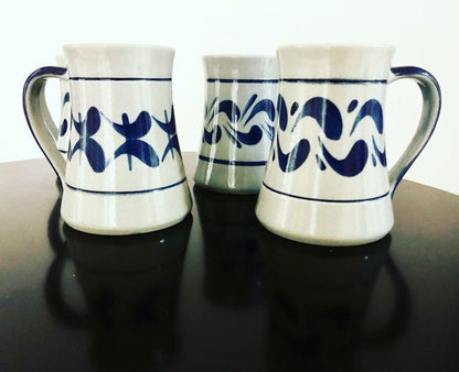Hessische Kaffeepötte und Teepötte - grau blau
