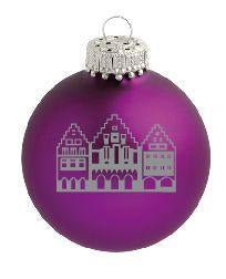 Christbaumkugeln Weihnachtsbaum Dekoration "Römer" (weiß glänzend)